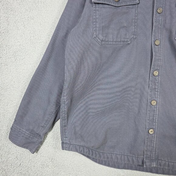 Duluth Trading Co Shirt Jacket Sz Large Fleece Lined Heavyweight Canvas Shacket - Picture 5 of 12